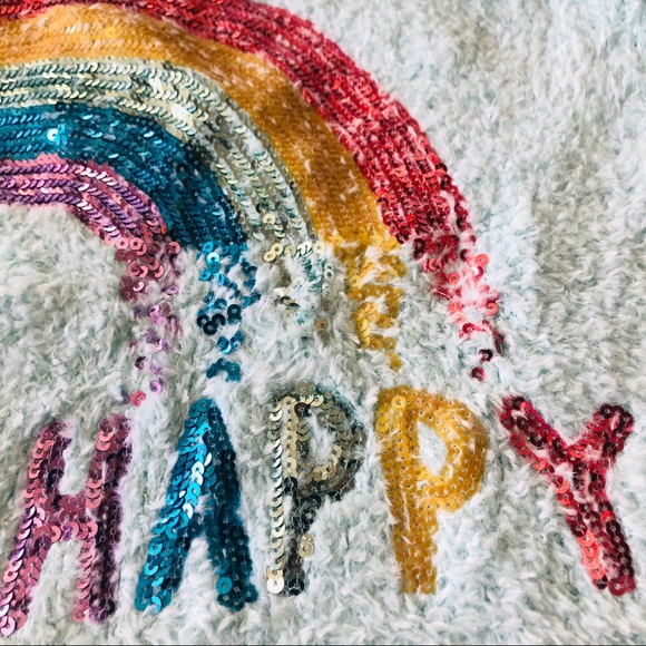 Justice Girls Sparkly Fuzzy Aqua Blue Sweater NEW Size 20 - Picture 3 of 11